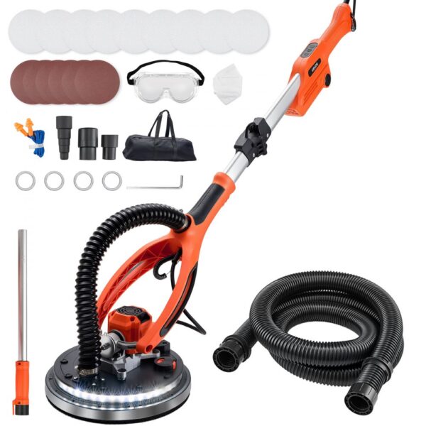 VEVOR Trockenbauschleifer 950 W, Deckenschleifer mit 255 mm Schleifteller, 15 Schleifscheiben