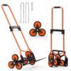 VEVOR Treppensackkarre klappbar, Sackkarre 54 kg Tragkraft, 6 Rädern & 2 Spanngurten
