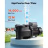 VEVOR Schwimmbadpumpe 550 W, Filterpumpe 14.000 L/H max. Fördermenge, 3450 U/min – Bild 2