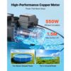 VEVOR Schwimmbadpumpe 550 W, Filterpumpe 14.000 L/H max. Fördermenge, 3450 U/min – Bild 3