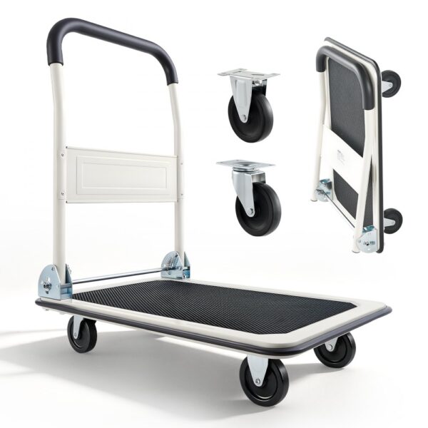 VEVOR Plattformwagen Klappbar 150 kg, Transportwagen mit Lenkrolle, 735x480x825 mm Rollwagen VEVOR Plattformwagen Klappbar 150 kg, Transportwagen mit Lenkrolle, 735x480x825 mm Rollwagen