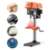 VEVOR Tischbohrmaschine 254 mm, Säulenbohrmaschine 400 W, Neigbarer Tisch 45° & LED