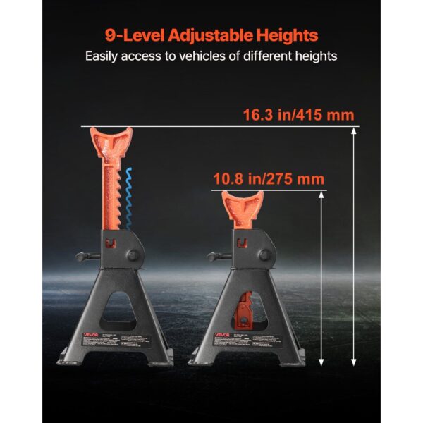 VEVOR Abstellböcke Unterstellböcke 3 t, Wagenheberständer 275-415 mm Höhenverstellbar, 1 Paar – Bild 5 VEVOR Abstellböcke Unterstellböcke 3 t, Wagenheberständer 275-415 mm Höhenverstellbar, 1 Paar – Bild 5