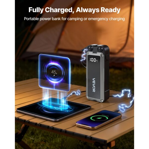 VEVOR Starthilfe Powerbank, Tragbarer Booster mit Schnellladung & Sicherheitsschutz für Notfall – Bild 5