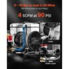 VEVOR Druckluft Kompressor 30 L, Luftkompressor 2PS, 113 L/min bei 6,2 bar – Bild 2
