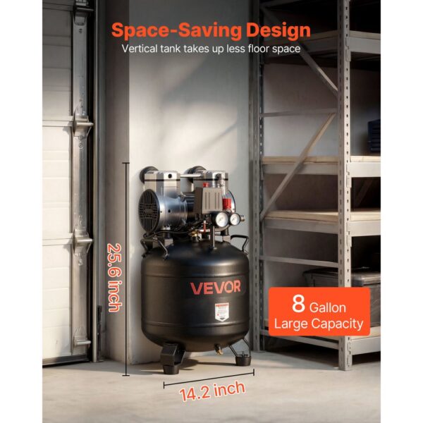 VEVOR Druckluft Kompressor 30 L, Luftkompressor 2PS, 113 L/min bei 6,2 bar – Bild 4