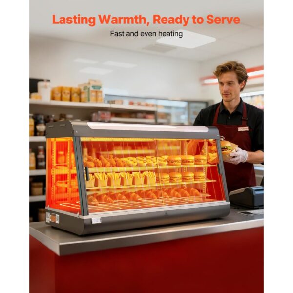 VEVOR 3-stöckige Wärmetheke 180 L, Warmhaltevitrine 1600 W, Warmhaltetheke 30–85 °C – Bild 2