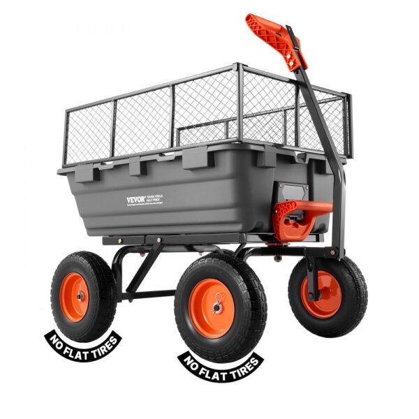 VEVOR Gartenwagen mit Kippfunktion, 544 kg Belastbarer Bollerwagen, Kies & Schlamm