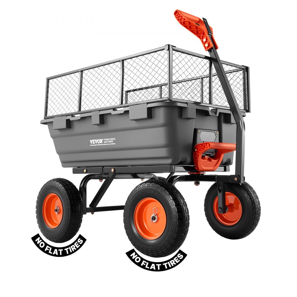 VEVOR Gartenwagen mit Kippfunktion, 544 kg Belastbarer Bollerwagen, Kies & Schlamm