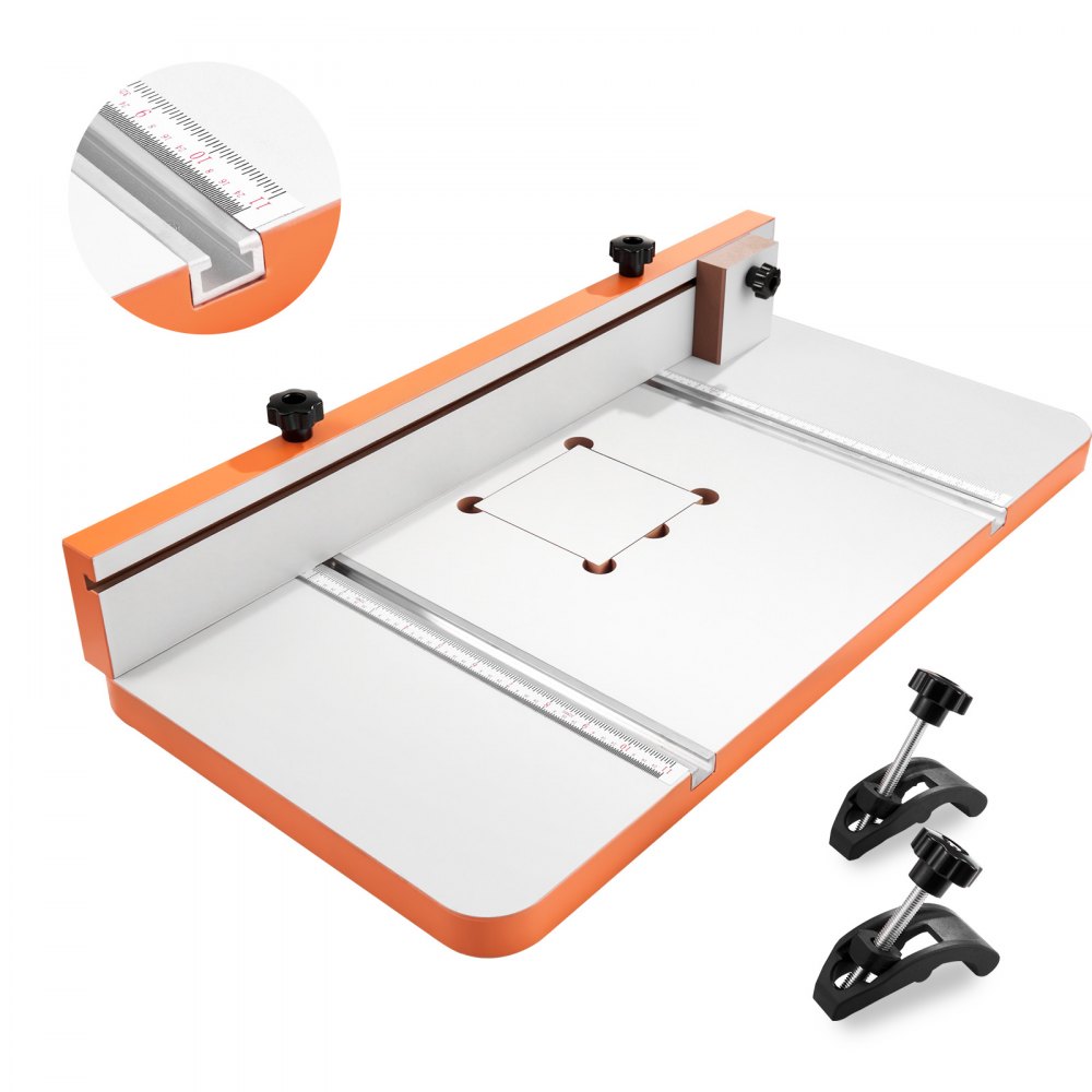 VEVOR Tisch für Säulenbohrmaschine, Bohrtisch 600 x 298 mm, mit verstellbarem Anschlag & Anschlagblock