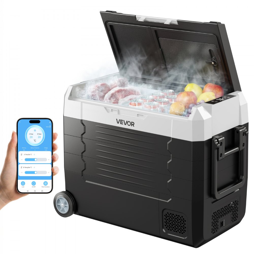 VEVOR Kompressor Kühlbox 12/24 V DC 100–240 V AC, Tragbarer Kühlschrank für Wohnmobile Boote Camping Angeln