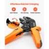 VEVOR Crimpzange Ratschenfunktion 0,25-4 mm², Kabelschuhzange mit Klaren Metrischen & AWG-Markierungen – Bild 3