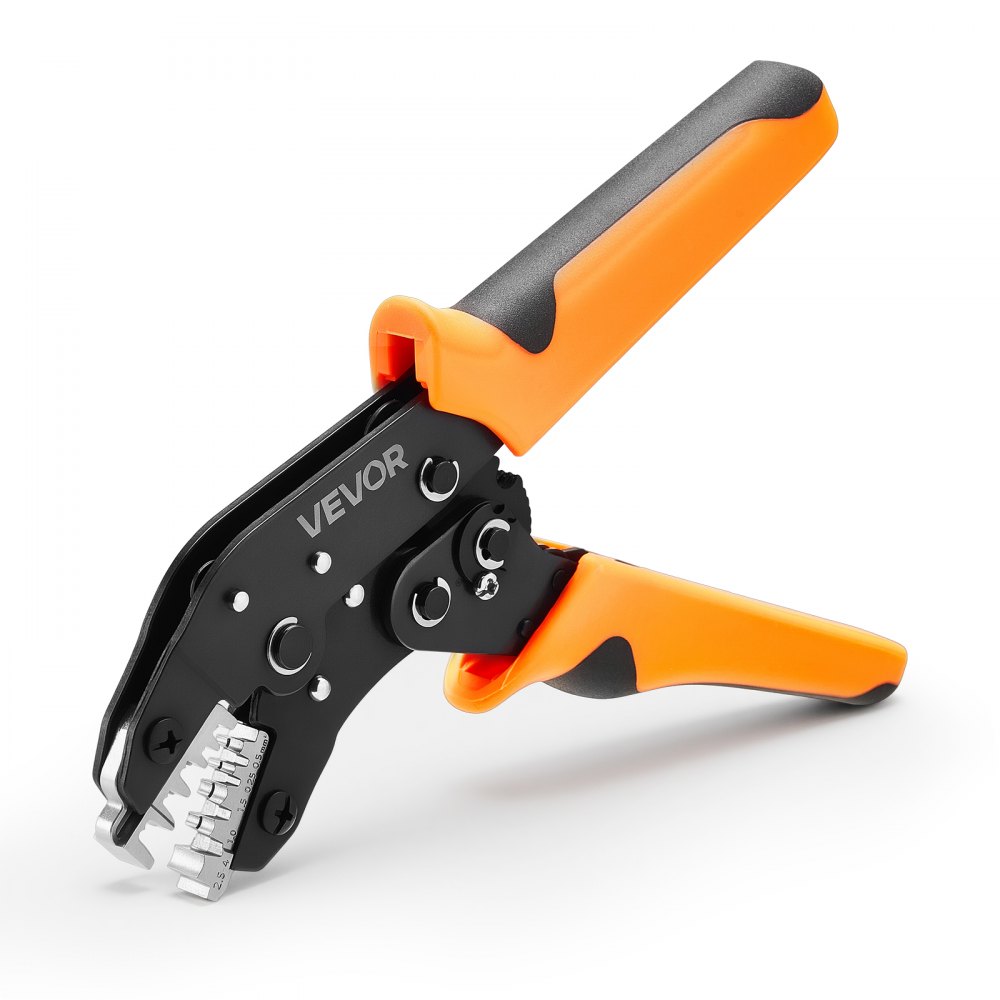 VEVOR Crimpzange Ratschenfunktion 0,25-4 mm², Kabelschuhzange mit Klaren Metrischen & AWG-Markierungen
