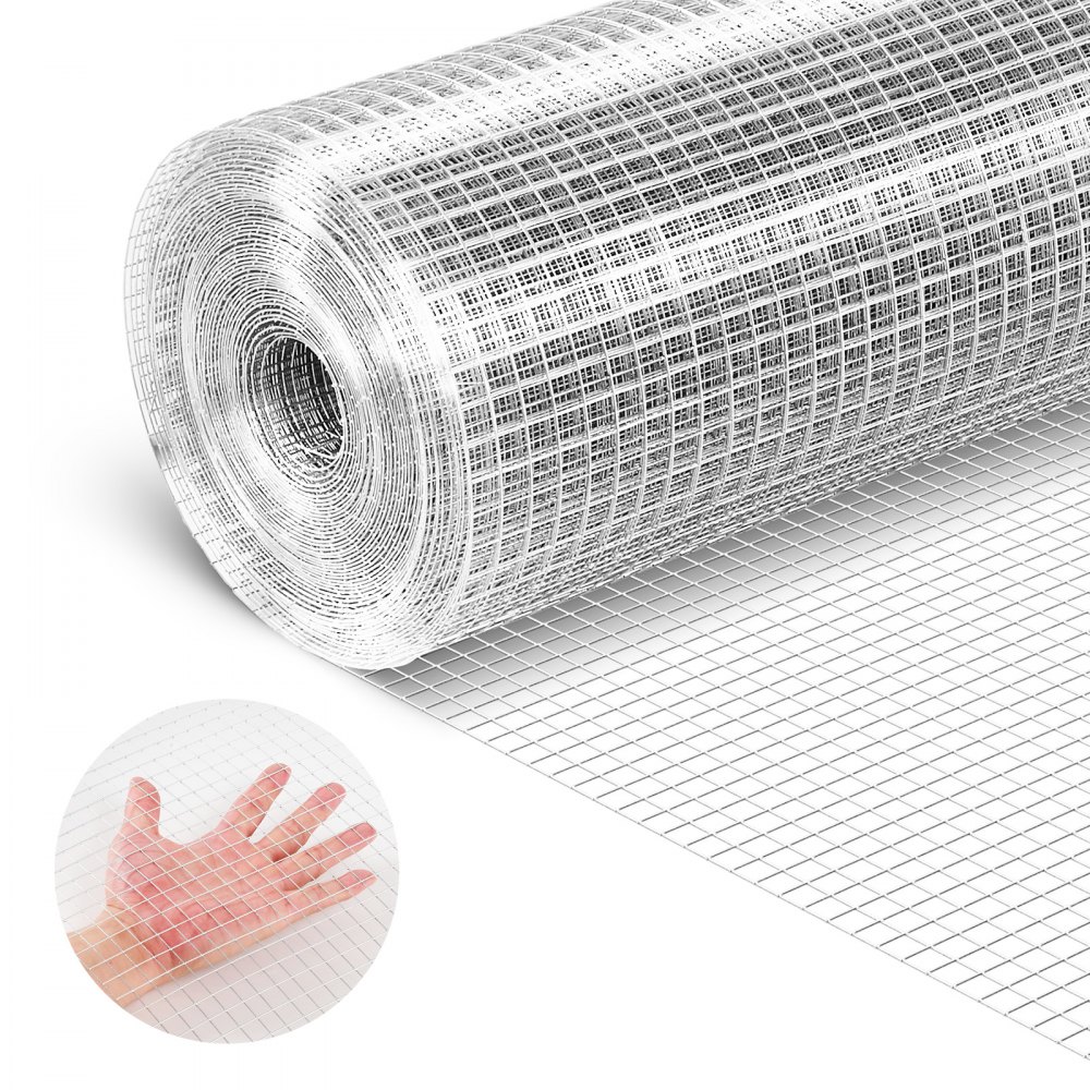 VEVOR Drahtgitter Feinmaschig 1x20 m Maschendraht φ0,8 mm, 12,7x12,7 mm Masche Feuerverzinkt, Drahtgitterrolle