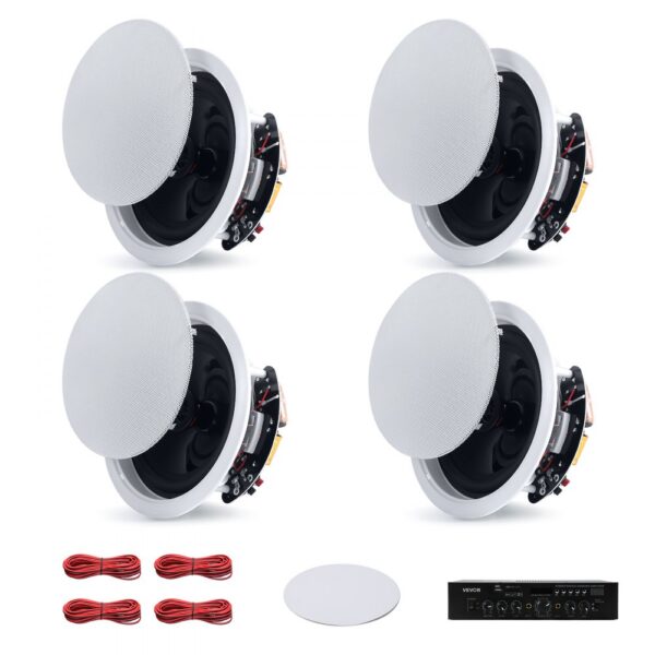 VEVOR 4 Einbaulautsprecher Bluetooth 165,1 mm, 2-Wege Lautsprecher mit Verstärker & 150 W Spitzenleistung