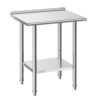 VEVOR Edelstahltisch Gastro 762 x 610 x 894 mm, Verstellbarer Edelstahltisch mit Aufkantung
