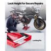 VEVOR Motorradheber 499 kg Tragkraft Motorradhebebühne mit Breiter Auflagefläche Sicherheitsbolzen 95-340 mm – Bild 5