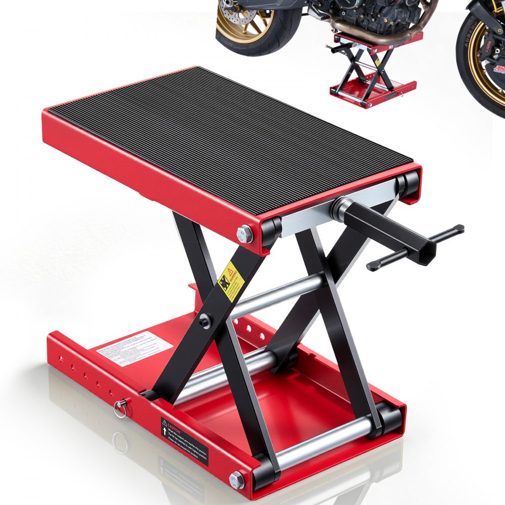 VEVOR Motorradheber 499 kg Tragkraft Motorradhebebühne mit Breiter Auflagefläche Sicherheitsbolzen 95-340 mm