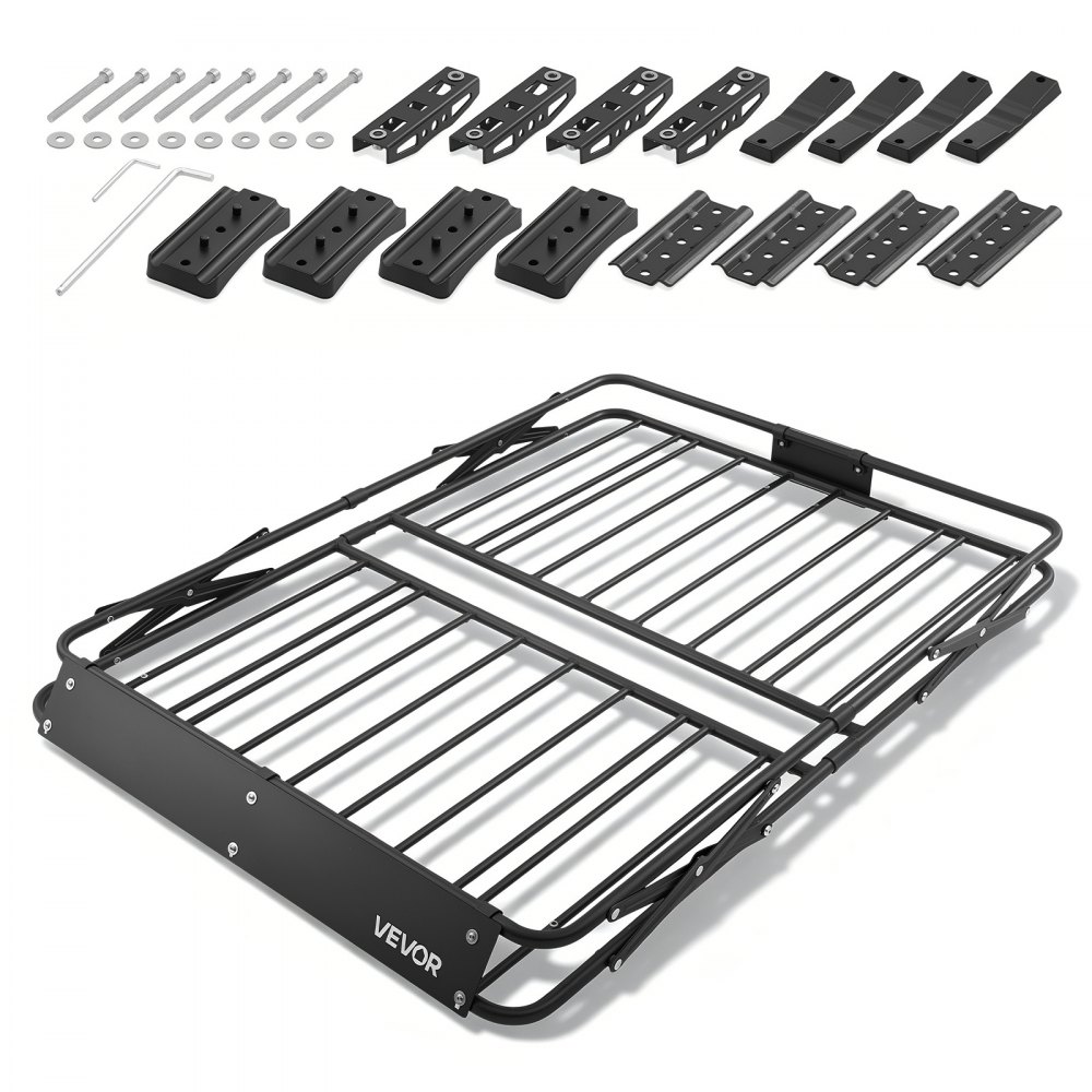 VEVOR Dachträgerkorb 1168 x 914 x 102 mm Dachgepäckkorb mit Klappmechanismus Tragkraft bis 90,72 kg