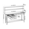VEVOR Gastronomie Arbeitstisch 1829 x 610 x 1400 mm – Bild 3