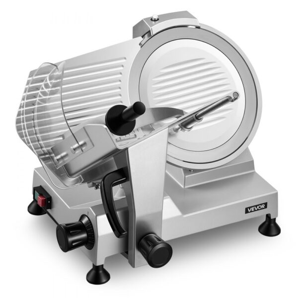VEVOR Allesschneider Elektrisch 400 W, Abnehmbare 30 cm Kohlenstoffstahl-Klinge & Auffangschale, Schinken