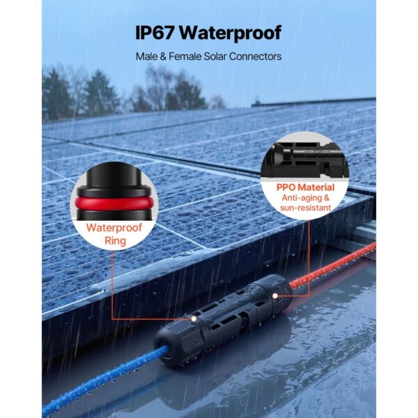 VEVOR Solar Crimpzange Set für 2,5-6 mm², Crimpwerkzeug mit Metrischen & AWG-Markierungen, Kabelverbindern – Bild 4