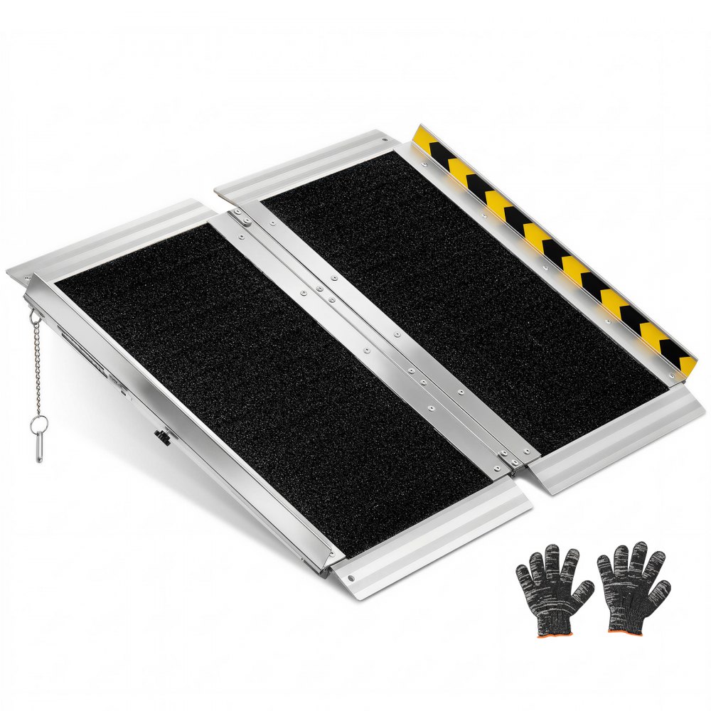 VEVOR Rollstuhlrampe Faltbar 610x745mm, 362,9kg Belastbare Schwellenrampe mit Rutschfester Oberfläche