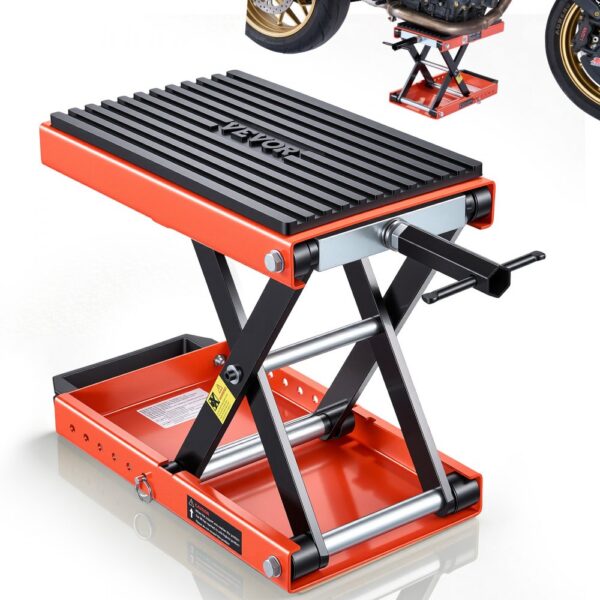 VEVOR Motorradheber 680 kg Tragkraft Motorradhebebühne mit Breiter Auflagefläche Sicherheitsbolzen 105-350 mm