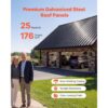 VEVOR 25er Trapezblech Set, 1540 x 426 mm Lackiertes Dachblech aus Verzinktem Stahl, Schwarz – Bild 2