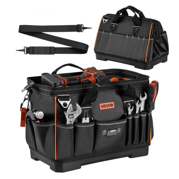 VEVOR Werkzeugtasche 41x23x25cm, Aufbewahrungstasche mit 14 Innen- & 19 Außenfächern