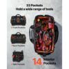 VEVOR Werkzeugtasche 41x23x25cm, Aufbewahrungstasche mit 14 Innen- & 19 Außenfächern – Bild 2