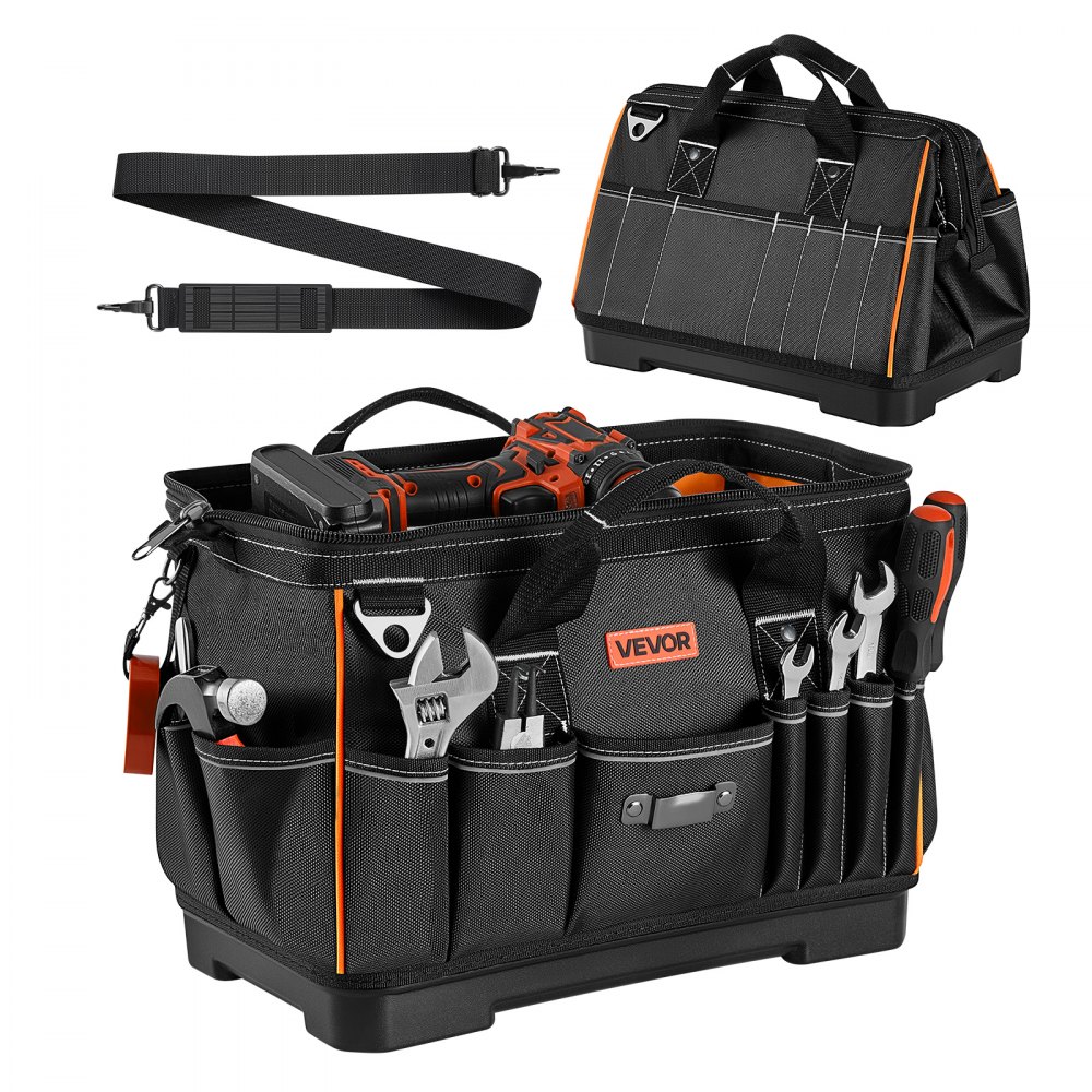VEVOR Werkzeugtasche 41x23x25cm, Aufbewahrungstasche mit 14 Innen- & 19 Außenfächern