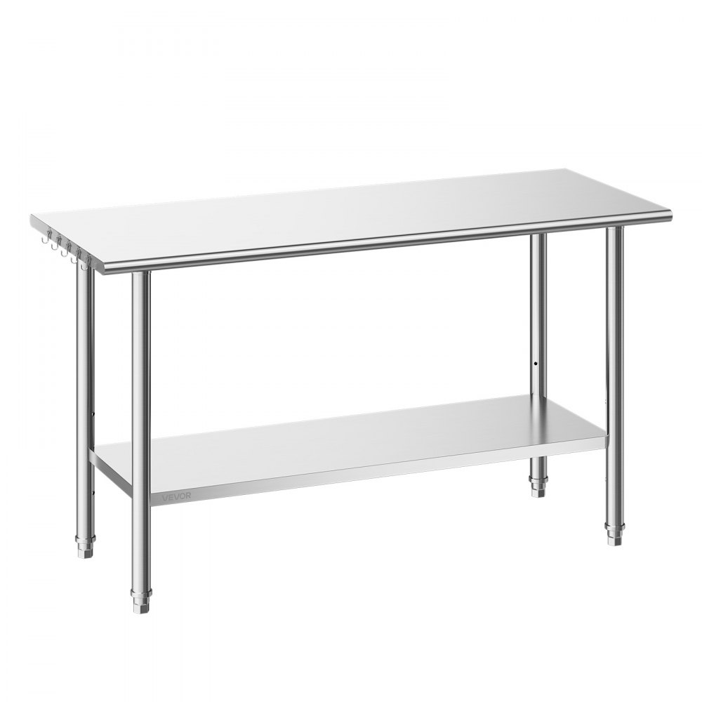 VEVOR Gasto Arbeitstisch 1524 x 610 x 864 mm Edelstahltisch mit 2 Ebenen