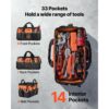 VEVOR Werkzeugtasche 40x23x22cm, Aufbewahrungstasche mit 14 Innen- & 19 Außenfächern – Bild 2