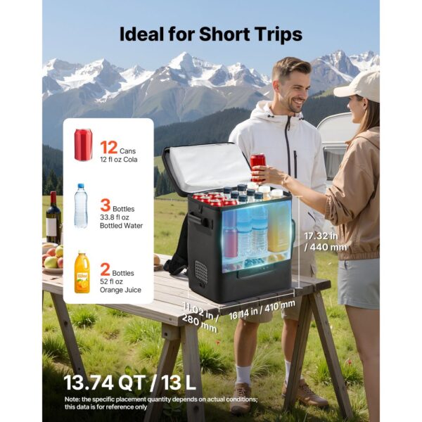 VEVOR Kompressor Kühlbox 13 L, Mini Kühlbox -6 °C bis 10 °C, 12/24 V DC – Bild 2