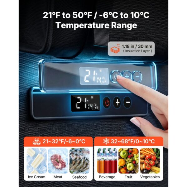 VEVOR Kompressor Kühlbox 13 L, Mini Kühlbox -6 °C bis 10 °C, 12/24 V DC – Bild 3