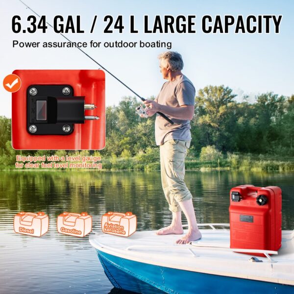 VEVOR Marine-Kraftstofftank, 24 L, tragbarer Bootstank mit Außenbordmotor – Bild 4