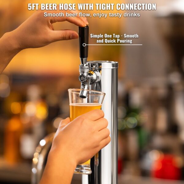 VEVOR Kegerator-Turm-Kit, Einzelzapfhahn-Bierumrüstsatz, Biertropfschale für Partys zu Hause – Bild 4