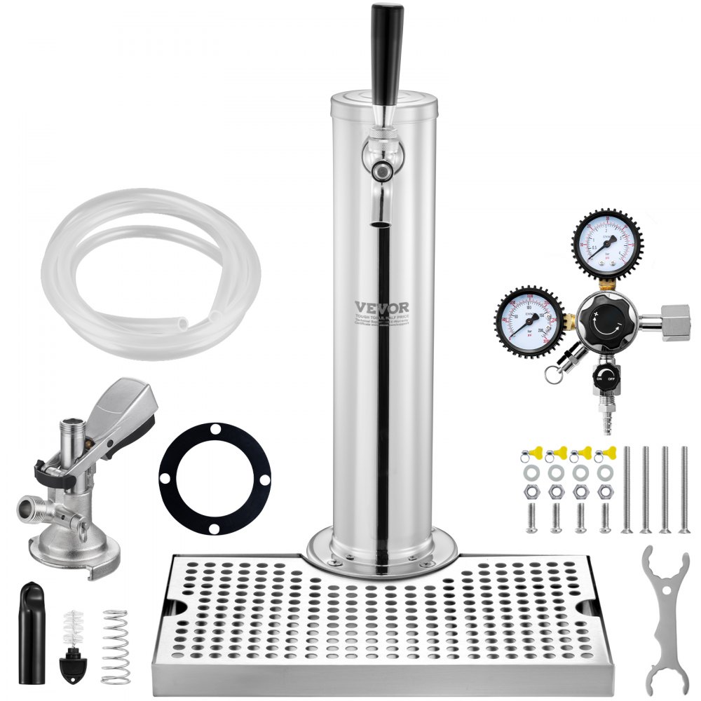 VEVOR Kegerator-Turm-Kit, Einzelzapfhahn-Bierumrüstsatz, Biertropfschale für Partys zu Hause