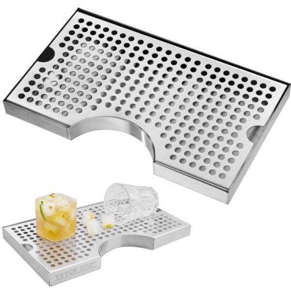 VEVOR 304 Edelstahl-Tropfschale, Bierabtropfschale mit 4 Rutschfesten Gummipads & Abnehmbarer Abdeckung, Bars VEVOR 304 Edelstahl-Tropfschale, Bierabtropfschale mit 4 Rutschfesten Gummipads & Abnehmbarer Abdeckung, Bars