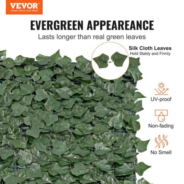 VEVOR Sichtschutzzaun 990x5020mm künstlicher grüner Wandschirm Efeuzaun mit Netzgeweberückseite – Bild 2