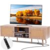 VEVOR Rattan-TV-Ständer, Retro-TV-Schrank für 165 cm Fernseher, verstellbare Regale für Wohnzimmer VEVOR Rattan-TV-Ständer, Retro-TV-Schrank für 165 cm Fernseher, verstellbare Regale für Wohnzimmer