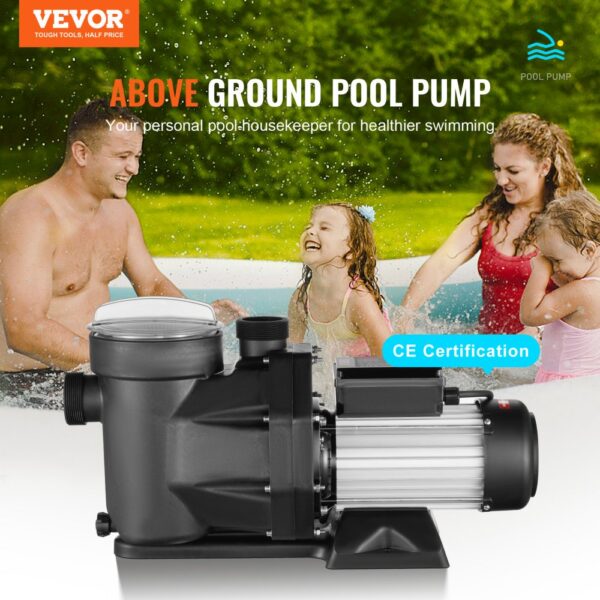 VEVOR 2 PS Aufstellpoolpumpe, 220 V-240 V, 1450/2860 U/min Doppelgeschwindigkeitspumpe 1800 W – Bild 2