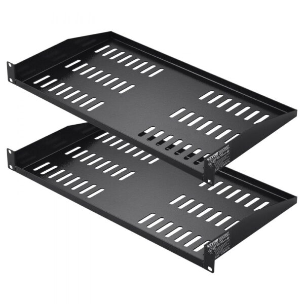 VEVOR 2 STK. 1U Server-Rack-Regal, 10"/254 mm Tiefe, 50 lbs maximale Tragkraft