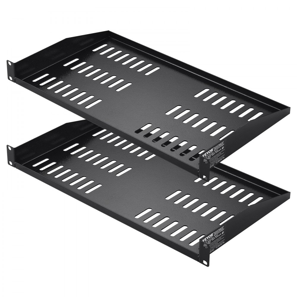 VEVOR 2 STK. 1U Server-Rack-Regal, 10"/254 mm Tiefe, 50 lbs maximale Tragkraft