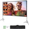 VEVOR Projektion Beamer Leinwand mit Ständer 381 cm HD 4K Outdoor Indoor Projektor Screen Schnelles Klappbare