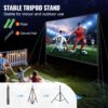 VEVOR Projektion Beamer Leinwand mit Ständer 381 cm HD 4K Outdoor Indoor Projektor Screen Schnelles Klappbare – Bild 4