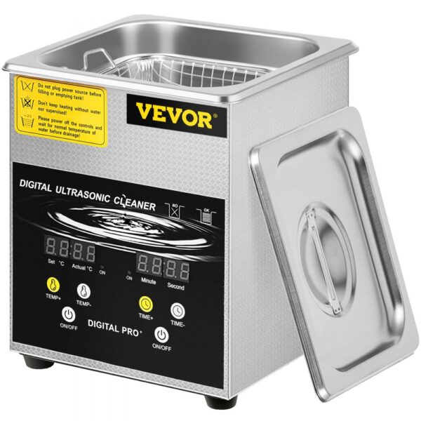 VEVOR 2 L Verbesserter Ultraschallreiniger (100 W Heizung, 60 W Ultraschall) Professioneller digitaler