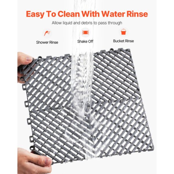 VEVOR ineinandergreifende Drainagematte Duschmatte 31 x 31 cm modulares ineinandergreifende Bodenmatten – Bild 4