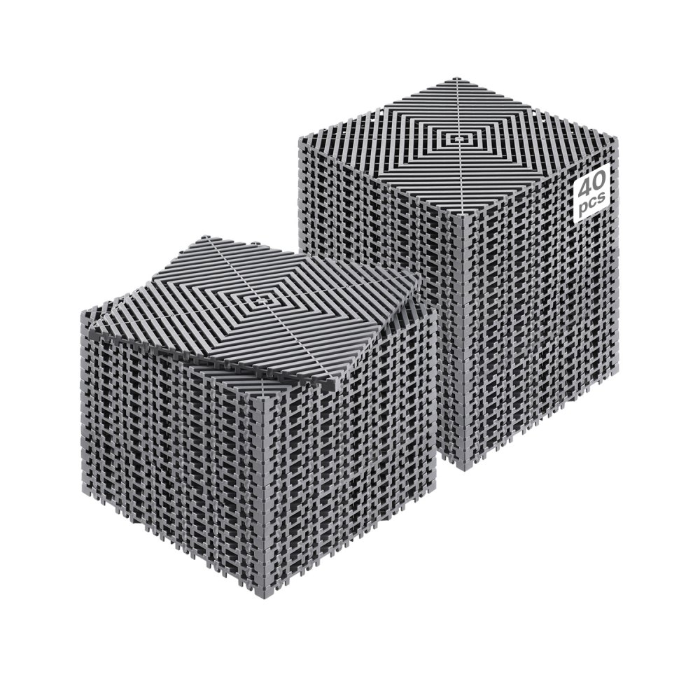 VEVOR ineinandergreifende Drainagematte Duschmatte 31 x 31 cm modulares ineinandergreifende Bodenmatten